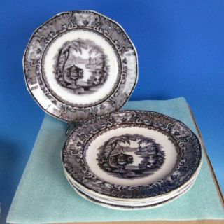 Mulberry Ironstone - Podmore Walker - Washington Vase - 5 Luncheon Plates