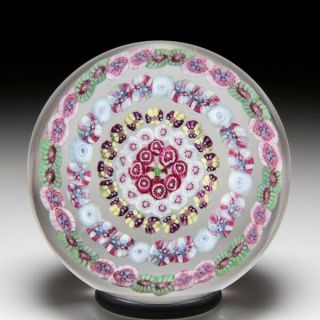 Baccarat Open Concentric Millefiori Glass Paperweight