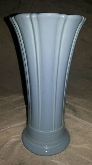Fiesta Hlc Usa Periwinkle Blue Fluted - Flared Bud / Flower Vase 9 3/4 " Tall