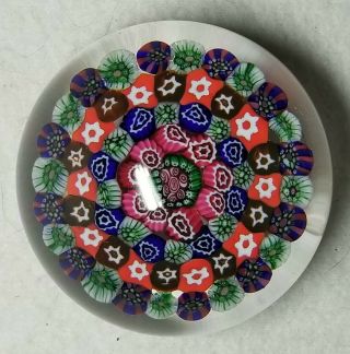 Signed Baccarat Paperweight Millefiori Concentric Design