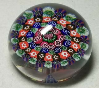 Signed Baccarat Paperweight Millefiori Concentric Design 2