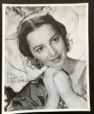 Olivia De Havilland Rare Vintage Autographed Photo “gone With The Wind”