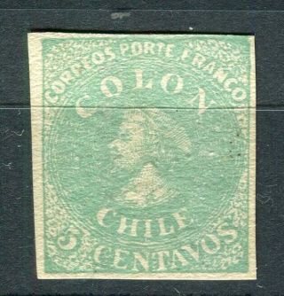 Chile; 1860s Classic Columbus Issue Imperf Proof Of 5c.  Value