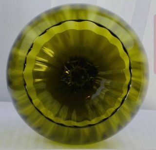 Large Empoli Italy Glass Brandy Snifter Vase Ribbed Balloon Bowl Twisted Stem 3