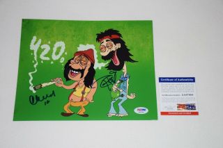 Cheech Marin & Tommy Chong Signed Autographed 8x10 Photo Psa/dna Aa87804