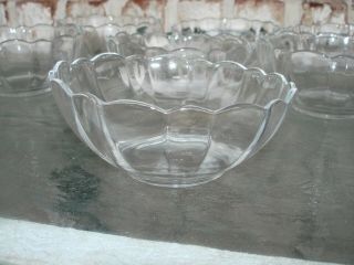 Set Of 7 Arcoroc France Clear Glass Dessert Bowls