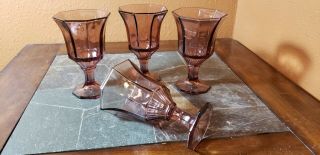 Independence Octagonal Amethyst Water Goblets Glasses 5 5/8 "