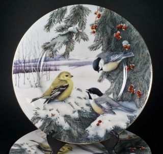 Lenox Winter Greetings Chickadee & Gold Finch 9 3/8 " Luncheon Plate Set Of 6