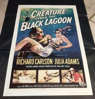 Julia Adams - Poster,  " Creature From The Black Lagoon " - Signed In Person