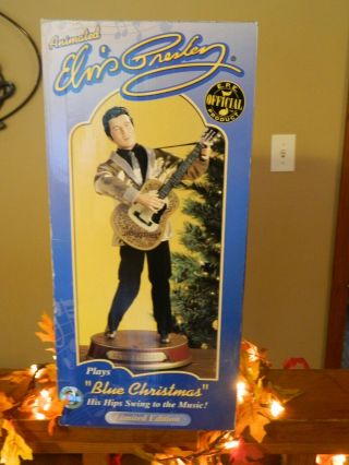 Elvis Presley Animated 18 " Doll Sings And Dances To " Blue Christmas "