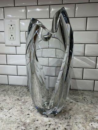 Vintage Baccarat France Heavy Crystal Vase.  Thick Glass.  12.  5 Lbs.