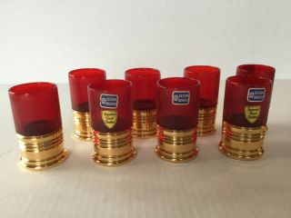 Imperial Glass Big Shots Set Of 8 Red 3” Little Shots