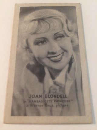 Joan Blondell Silent Movie Star Hollywood Cigarette Card Golden Grain Burley