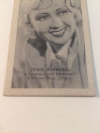Joan Blondell Silent Movie Star Hollywood Cigarette Card Golden Grain Burley 2