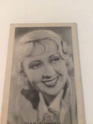 Joan Blondell Silent Movie Star Hollywood Cigarette Card Golden Grain Burley 3