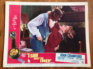 Lobby Card 11x14: I Saw What You Did (1965) Joan Crawford,  John Ireland