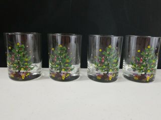 Nikko Christmas Happy Holidays 14 Oz.  Old Fashioned Tumbler Glasses