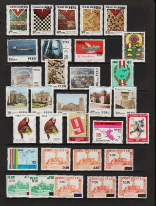 Peru - 32 Airmail Stamps - Cat.  $ 33.  50