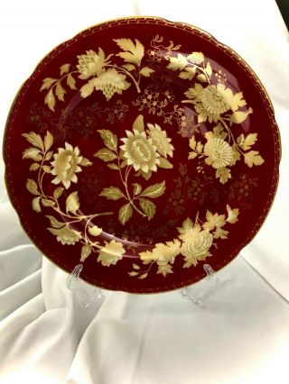 Wedgwood Ruby Red Gold Tonquin Dinner Plate 2