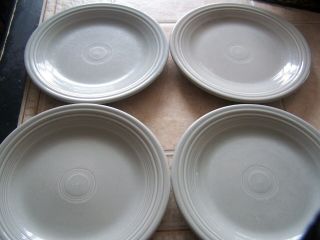 Set 4 Fiesta Gray Pearl 10 1/2 " Dinner Plates Fiestaware Hlc Usa Retired Color