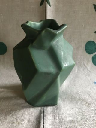 1930s Ruba Rombic Rhombic Ceramic Vase Deco Cubist Muncie ? Pottery 301