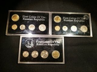 1991 First Coins Of The Russian Republic 5 Coin Unc Set