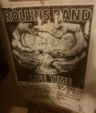 Black Flag Rollins Band 1988 Signed Proof Punk Rock Show Poster Kbd Rare Oi Vtg