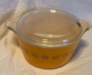 Vintage PYREX Town & Country Orange 473 Casserole Dish Bowl With Lid Daisy 2 Qt 2