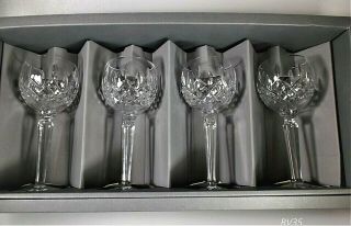 Waterford Crystal Lismore Hock Wine Goblets - Boxed Set Of 4 - - 7 1/2 " -