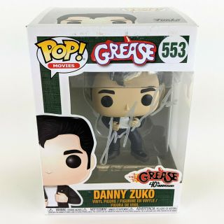 Pop Movies " Grease " Danny Zuko Collectible Figure Doll Signed By John Travolta