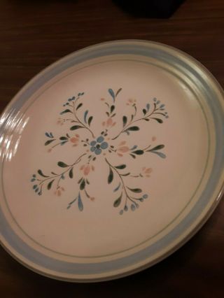 Set Of 6 Fascino Yamaka Stoneware 10 3/4 " Dinner Plates Blue Hand Decorated