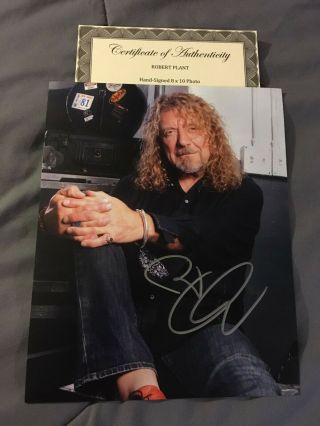 Robert Plant Autograph Signed 8 X 10 Photo Auto Led Zeppelin Fast