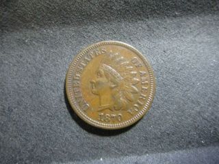1870 Indian Head Penny - Very Fine Details - Hard To Find
