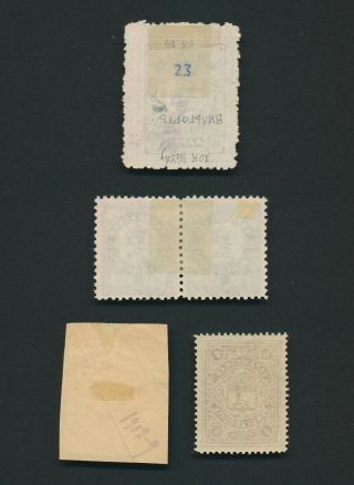ZEMSTVO STAMPS 1902 - 1910 CHERDYN LOCAL POST PAGE INC Ch 23 SIGNED,  26 2k PAIR 3