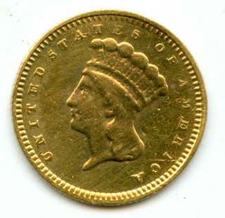 1859 Us Indian Princess $1 Gold Coin | Xf Details