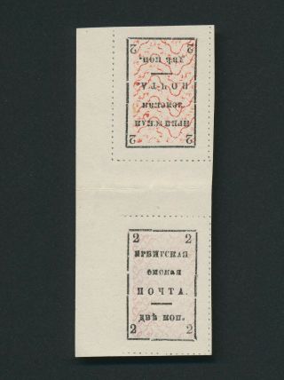 Russia Zemstvo Stamps 1885 Irbit Tete - Beche Pair,  Error 