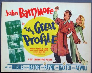 Great Profile (1940) John Barrymore Title Lobby Card Near J113