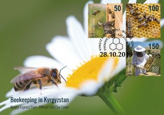 Kyrgyzstan (kep) / 2019 - (fdc1) Beekeeping (bees),  Mnh