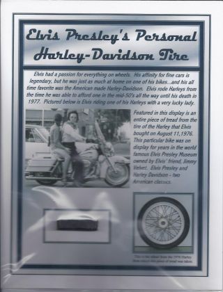 Elvis Presley Personal Owned Harley Davidson Tire Tread - Jay Leno 