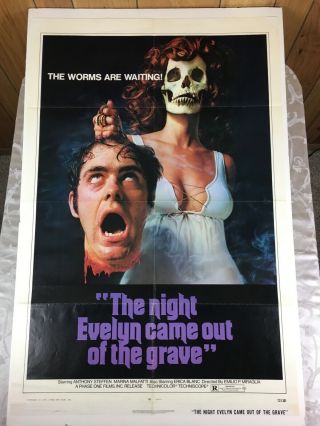 Night Evelyn Came Out Of The Grave 1972 27x41 " One - Sheet Movie Poster