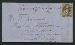 1863 Zealand Cover Qv Chalon Head Sg 41 6d Black - Brown,  Nelson To Abedare