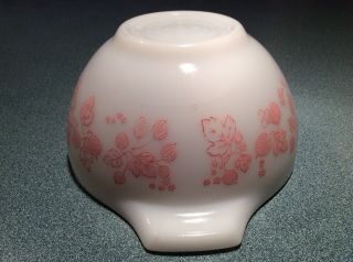 Vintage Pyrex Pink Gooseberry 441 White/Pink Cinderella Mixing Bowl 1 1/2 Pint 3
