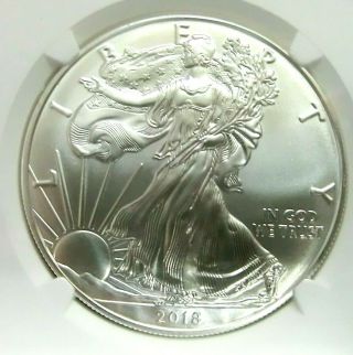 Ngc Ms70 - Us 2018 Silver Eagle - Early Releases $1 Perfect Gembu