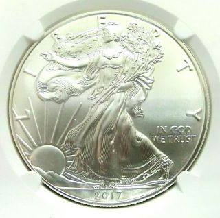 Ngc Ms70 - Us 2017 Silver Eagle - Early Releases $1 Perfect Gembu