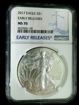 NGC MS70 - US 2017 Silver Eagle - Early Releases $1 Perfect GEMBU 2