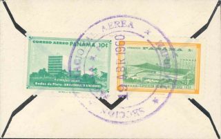 1960 Tiny Air Mail Mourning Cover,  Panama To California