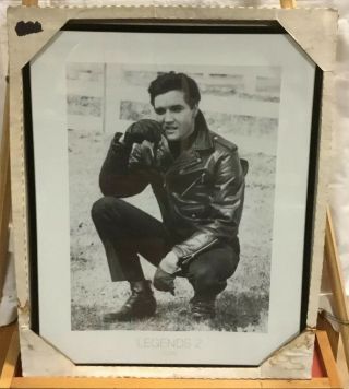 Vintage Elvis Presley Poster Picture " The King " 16x20in Black Frame