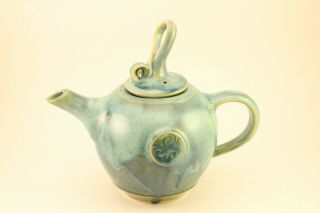 Irish Art Pottery Emerald Teapot Colm De Ris Ireland China Hand Crafted & Signed