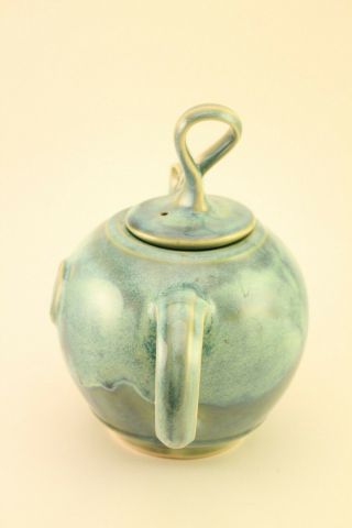 Irish Art Pottery Emerald Teapot Colm De Ris Ireland China Hand Crafted & Signed 3