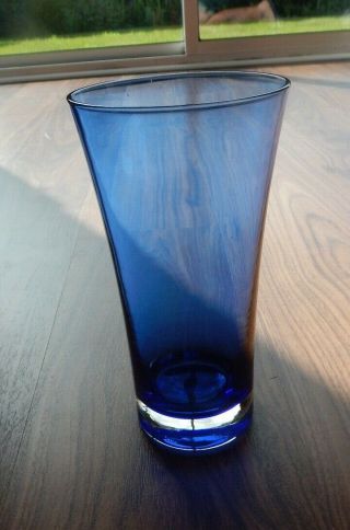 Riihimaki/riihimaen Lasi Oy Cobalt Blue Flared Vase - 7 " Tall